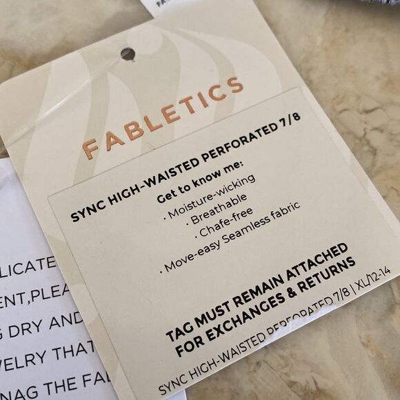 Fabletics Sync High-Waisted Perforated 7/8 Performance Running Fitness Tights XL - Picture 7 of 7